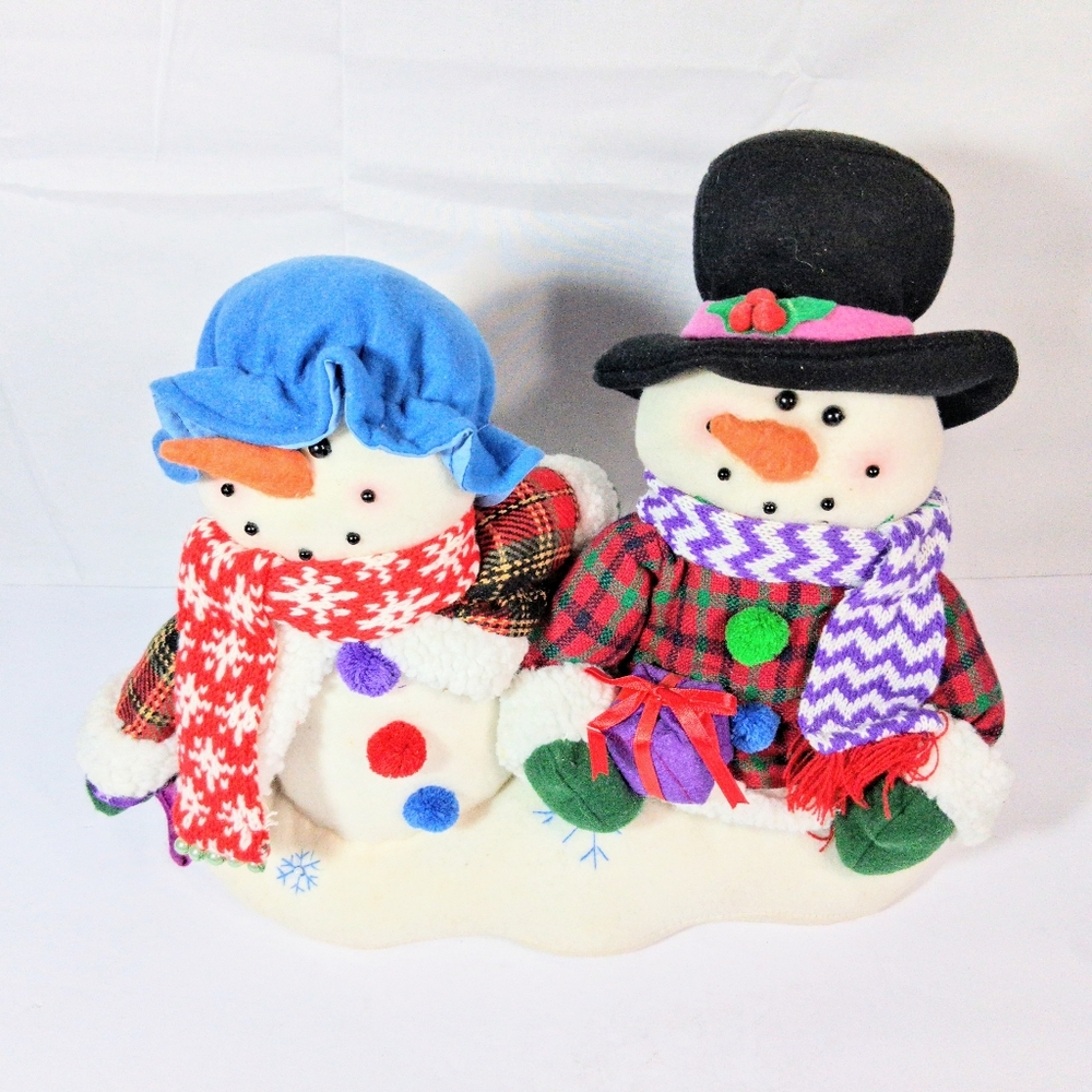 T.L. Toys Christmas Decorative Colorful Snowman and SnowWoman 12 " High